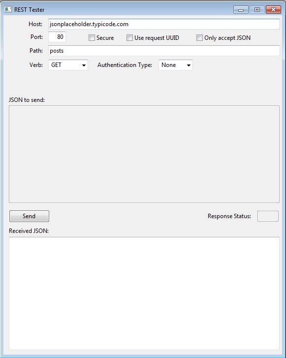 The RESTTest view for restful services