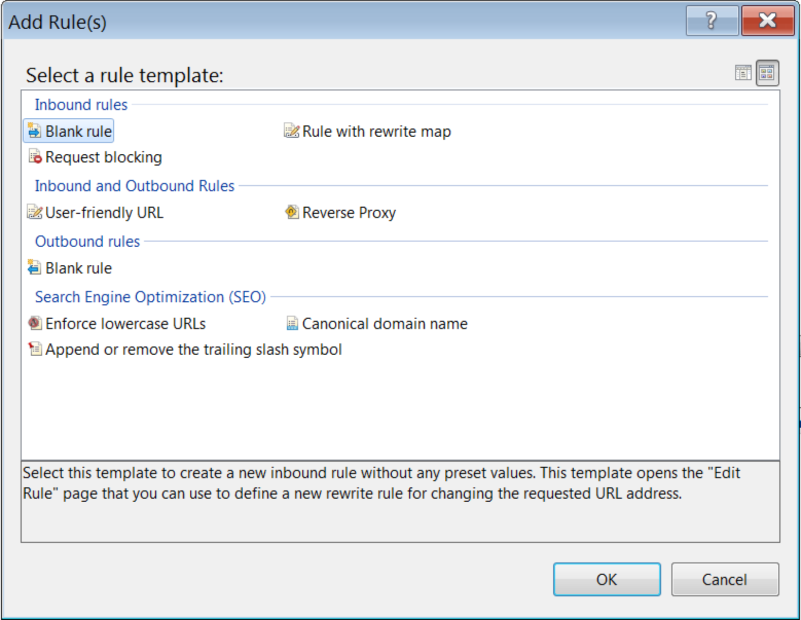 Add Rules dialog