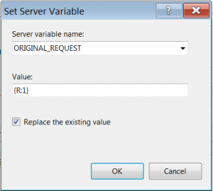 Set Server Variable dialog